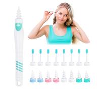 Ear Wax Removal Kit, Spiral Ear Cleaner with 3 Types of Washable Replacement Heads, 16 Pieces in Total, Safe and Soft Earwax Remover Tool for Adults and Kids, Silicone Ear Cleaning Set