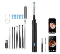 Ear Wax Removal Kit with Camera, Visual Ear Cleaner with Light, 8 Pcs Ear Canal Cleaner and 5 Ear Scoops,Upgraded Ear Wax Removal Kit for iOS and Android,Visual Ear Cleaner (Black)