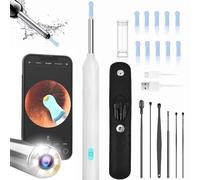 Ear Wax Removal Tool Camera, 800W Pixels FHD Smart Visual Ear Cleaner 6 Ear Spoon WiFi Ear Camera Fit for iPhone, iPad & Android Ear Wax Removal kit for Ear Cleaning (White)