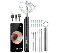 Ear Wax Removal Tool Camera, Ear Cleaner with Camera, 1296P HD Ear Scope, 6 LED Lights and 12 Ear Picks, Earwax Removal with Otoscope, Jet Black