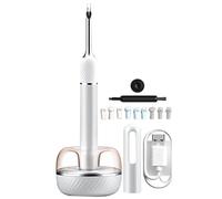Ear Wax Removal Tool Ear Cleaner With Tweezers 1080P HD Ear Camera Set, Smart Endoscope With Storage Base, Household Multifunctional Otoscope, Powerful Wifi Chip (Color : White color, Size : Set)