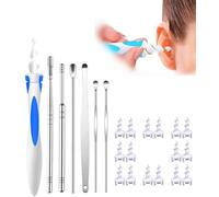 Ear Wax Removal Tool, Q-Grips Ear Wax Removal Reusable and Washable Replacement Soft Silicone Tips for Cleaner Earwax, Ear Wax Removal Kit Contains 7 Types of Ear Cleaner Tools