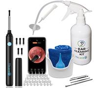 Ear Wax Removal Tool with Ear Camera by Tilcare - Ear Irrigation Flushing System for Adults & Kids - Perfect Ear Cleaning Kit - Includes Basin, Syringe, Curette Kit, Towel and 30 Disposable