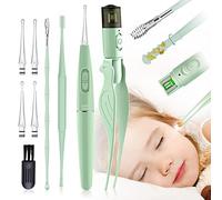 Ear Wax Removal Tools,9 Pack Ear Cleaning Tool,Ear Pick with 2 LED Lights,Built-in USB Ear Wax Remover for Kids and Adults