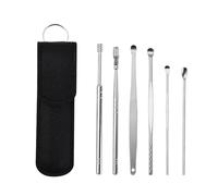 Ear Wax Remover 6PCS Ear Cleaner Wax Removal Tool Earwax Remover Ear Pick Cleaning Ear Cleanser Spoon Earpick(Black)