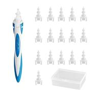 Ear Wax Remover, Q Grips Ear Wax Cleaners, Spiral Silicone Ear Cleaner with 16 Pcs Replaceme Tips & Storage Box, Reusable Washable Ear Wax Removal Tool for Kids & Adults