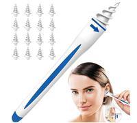 Ear Wax Remover, Q Grips Earwax Removal-Spiral Ear Wax Removal Tool, Reusable Earwax Removal Kit Safe Ear Cleaner with 16 washable replacement heads, Suitable for children and people