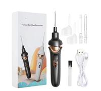 Ear Wax Remover, Vacuum Ear Wax Remover Suction, Electric Ear Suction Device with LED Light for Earwax Removal, Soft Prevent Ear-Pick Clean Tools Set (Black)