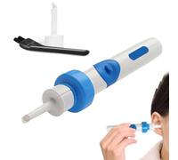 Ear Wax Vacuum Removal Kit - Safe Ear Cleaning Kit with 2 Soft Silicone Replacement Tips, Cleaning Brush, Soft EarSuction Wax Remover, Low Noise Electric Vacuum EarCleaner for Adults and Children