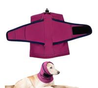 Ear Wrap for Dogs Double Layer Adjustable Protection Hood Wrap | Dog Bath Ear Covers for Night Holiday Party Park Beach Car Travel Blow Dry Grooming Bathing Storm (Purple L)