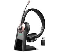 Earbay Wireless Headset, Bluetooth Headphones with Microphone Noise Canceling & USB Dongle, Office Headset with Charge Dock for Mobile Phone Computer Tablet Work Skype Zoom Conference Call Center