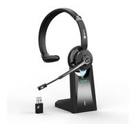 Earbay Wireless Headset,Bluetooth Headset with USB Dongle and Charging Base,Wireless Headphone with Microphone Noise Cancellation, PC Headphone with Mute Button for Phones/Skype/Zoom/Office