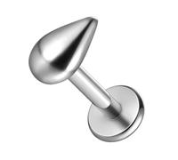 Earblity 1pc Top 16G Threaded Flatback Piercing Stud With 8/10mm Post, Bar length=8/10mm, Metal, no gemstone