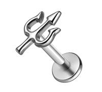 Earblity 1pc Top 16G Threaded Flatback Piercing Stud With 8/10mm Post, Bar length=8/10mm, Metal, no gemstone