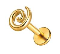 Earblity 1pc Top 16G Threaded Flatback Piercing Stud With 8/10mm Post, Bar length=8/10mm, Metal, no gemstone