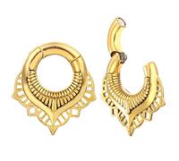 Earblity 2 PCS 6mm Stainless Steel Floral Magnetic Ear Weight Hangers Plug Tunnel Wedding Body Jewelry Piercing Ear Gauges Expander, For Lobe in 2G (6mm) or Larger, Metal, no gemstone