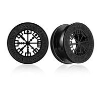 Earblity 2 PCS ear gauges [Not all who wander are lost] Ear Tunnels Plugs 316 Stainless Steel Ear Gauges Weight Saddle Plugs Hypoallergenic expander Piercing Body Jewelry for women and men, 1/2" (12mm