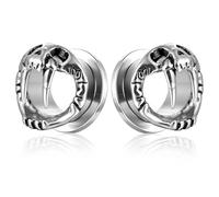 Earblity 2 PCS ear gauges with Walrus Tusk Ear Tunnels Plugs 316 Stainless Steel Ear Gauges Weight Screw Back for Ears Hypoallergenic expander Piercing Body Jewelry, 5/8" (16mm), Metal, no gemstone