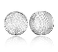 Earblity 2PCS 12mm/1/2 Silver Hollow Crossing Gauges for Ears Basic Ear Plugs Tunnels for Stretched Ears Hypoallergenic 316 Stainless Steel Ear Body Piercing Jewelry for Women Men
