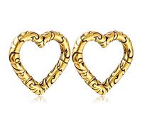 Earblity 2PCS Printed Heart Ear Weights Piercing Ear Plugs Tunnels For Stretched Ears Lobe Hypoallergenic 316 Stainless Steel Ear Gauges Body Jewelry Stretchers 5mm (4g), (4g)5mm, Metal, no gemstone