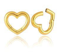 Earblity 2PCS Printed Heart Ear Weights Piercing Ear Plugs Tunnels For Stretched Ears Lobe Hypoallergenic 316 Stainless Steel Ear Gauges Body Jewelry Stretchers 5mm (4g), (4g)5mm, Metal, no gemstone