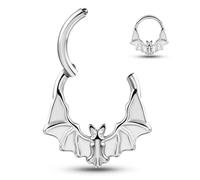 Earblity ASTM F136 Titanium Septum Rings,16G/8mm Bat Nose Ring, 1pc