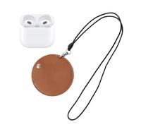 Earbud Carrying Case - Small PU Leather Portable Earphone Storage Case With Long Lanyard | Portable Carrying Case With Button, MultifunctionalCarrying Earbud Protective Pouch For Mountaineering