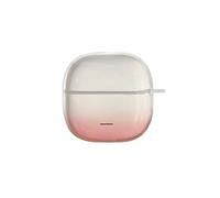Earbud Case Cover Compatible with Redmi Buds 8 Lite, Clear Gradient TPU Protective Shell with Anti-Lost Lanyard (Pink)