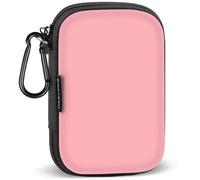 Earbud Case Earphone Carrying Case Holder Headphone Small Pouch Electronic Organizer Travel Bag for Phone Charger Cable, Cord, Bose Wired Earbuds, USB Flash Drive, SD Cards -Pink