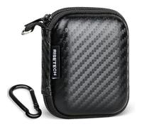 Earbud Case Holder Earphone Case Hard EVA Headphone Storage Bag Small Zipper Pouch Compatible with Wired Earbuds, JBL Vibe Beam, Tune 230NC TWS, TAGRY X08, Btootos A90 Pro, in Ear Monitor -with Clip