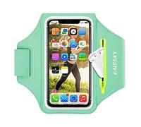 Earbud Zipper Pocket Cell Phone Holder Sweatproof Sport Gym Armband Case | Running Armband Sweatproof Running Phone Holder Fits iPhone 16/15/14 Pro Max,Adjustable Strap for running, gym, cycling,6.9"