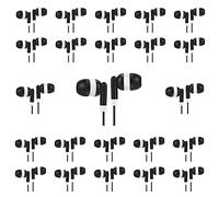 Earbuds Bulk 100 Packs Black Student Headphones for Classrooms Wired Earphones Individually Bagged for School Hospital Airplanes (Black)