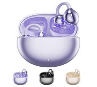 Earclip Earbuds Wireless Bluetooth, Ear Clip Headphones, Clip on Earbud, Open Ear Ai Translation Ear buds, Real Time Language Translator Earbuds, Ipx5 Waterproof, for IOS and Android(Purple,Normal)
