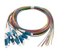 Eardion 1.5 Meter Fiber Optic Pigtail, 12 Strand LC-UPC SingleMode 9/125 Fiber Pigtail, 12 Color-Coded LC Cable Fiber Optic Patch Cord for Networks Communication System
