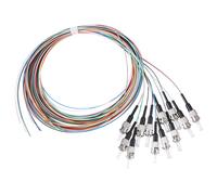Eardion ST/UPC Fiber Optic Pigtail, 1.5 Meter 12 Strand ST-UPC SingleMode 9/125 Fiber Pigtail, Color Coded Fiber Optic Pigtail Strand Multimode ST/UPC-0.9mm for Networks Communication System