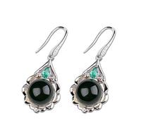 Eardrop Earrings Women's Earrings Ethnic Style Earrings S925 Sterling Silver Jewelry Mexico Blue Amber Earrings Amber Blue, Silver 925, LJBLEUSK