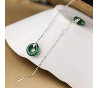 Eardrop Earrings Women's Earrings S925 Sterling Silver Jewelry Fashion Earrings Women's Emerald ear Lignejadeite, Silver 925, LJBLEUSK