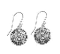 Eardrop Women's Earrings Thai Silver Handmade Earrings S925 Sterling Silver Taoist Jiugong Gossip Earringsas Shown, Silver 925, LJBLEUSK