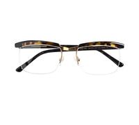 EAREADA Legend Movie Optical Glasses For Men Tom Hardy Eyeglasses Frame Square Black Clear Lens Metal Half Frame Spectacles, Tortoise