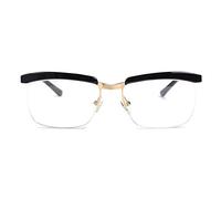EAREADA Legend Movie Optical Glasses For Men Tom Hardy Eyeglasses Frame Square Black Clear Lens Metal Half Frame Spectacles, Gold, Large