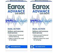 Earex Advance - removes Hard Ear Wax- Prevent Ear Wax Build up - Easy Squeeze Bottle - 12ml (Pack of 2)