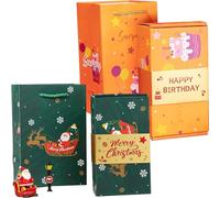 EARFORU Surprise Box Gift Box - Creating the Most Surprising Gift, 2025 Surprise Gift Box Explosion for Money, Christmas Pop-Up Surprise Cash Explosion with Confetti, Fun DIY (Yellow+Green)