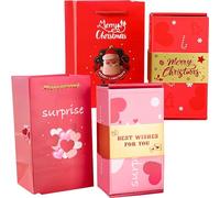 EARFORU Surprise Box Gift Box - Creating the Most Surprising Gift, 2025 Surprise Gift Box Explosion for Money, Christmas Pop-Up Surprise Cash Explosion with Confetti, Fun DIY (Pink+Red)