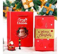 EARFORU Surprise Box Gift Box - Creating the Most Surprising Gift, 2025 Surprise Gift Box Explosion for Money, Christmas Pop-Up Surprise Cash Explosion with Confetti, Fun DIY (Red Merry Christmas)