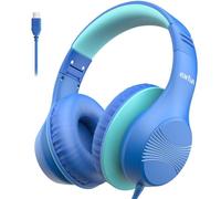 EarFun K3 Kids Headphones Wired, Over Ear Foldable Headphones with Mic | 85/94dBA Safe Volume Limit, HD Stereo Sound, USB Type C, Children Headphone for School/Travel/Boys/Teen/Tablet/Pad