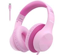 EarFun K3 Kids Headphones Wired, Over Ear Foldable Headphones with Mic | 85/94dBA Safe Volume Limit, HD Stereo Sound, USB Type C, Children Headphone for School/Travel/Boys/Teen/Tablet/Pad