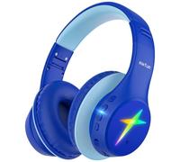 EarFun Kids Headphones Wireless with LED Lights, 74/85/94dB, 90H Playtime | Bluetooth 5.4, USB C Charging, Built-in Mic, Over Ear Headphones, Volume Limit, Hi-Fi Stereo Sound for Toddler Boys Girls