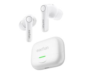EarFun Pro 4+ Adaptive Noise Cancelling Earbuds, Noise Cancelling Headphones Bluetooth 6.0 Dual Drivers, Qualcomm aptX Lossless Snapdragon Sound, 6 Mics AI CVC Calls Hi-Res Sound, LDAC, 54H, White