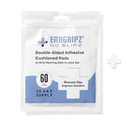 EarGripz Hearing Aid Grips - Adhesive Cushioned Pads for Secure, Comfortable Fit - Non-Slip Hearing Aid Stabilizers for BTE & RIC Devices - 60-Pack for Adults, Kids & Active Lifestyles