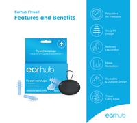 EarHub Flywell pressure Regulated Earplugs Includes Travel-Friendly Carry Case